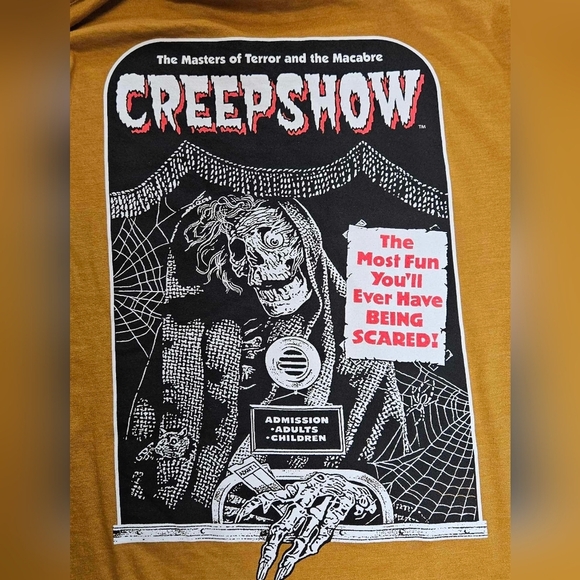 Creepshow T-Shirt Mens Halloween Horror Fall Mustard Color Retro Inspired Tee - Picture 7 of 8